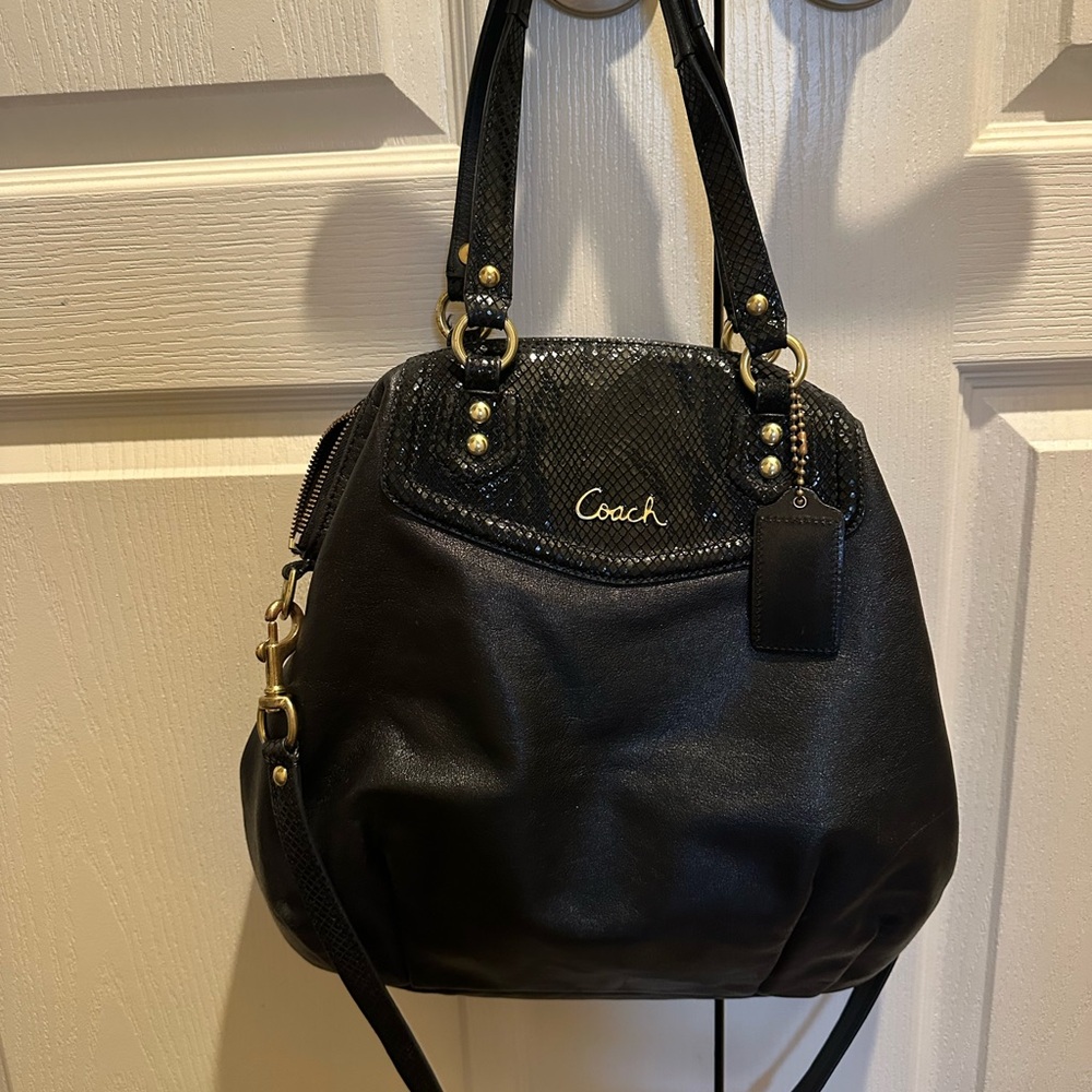 Coach Black and Gold Shoulder Bag